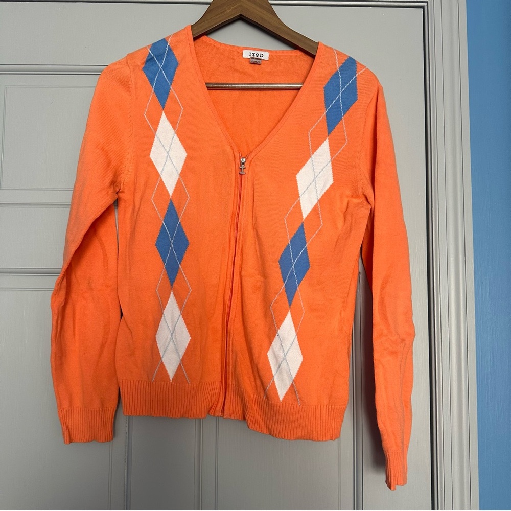 Izod Orange Argyle Sweater